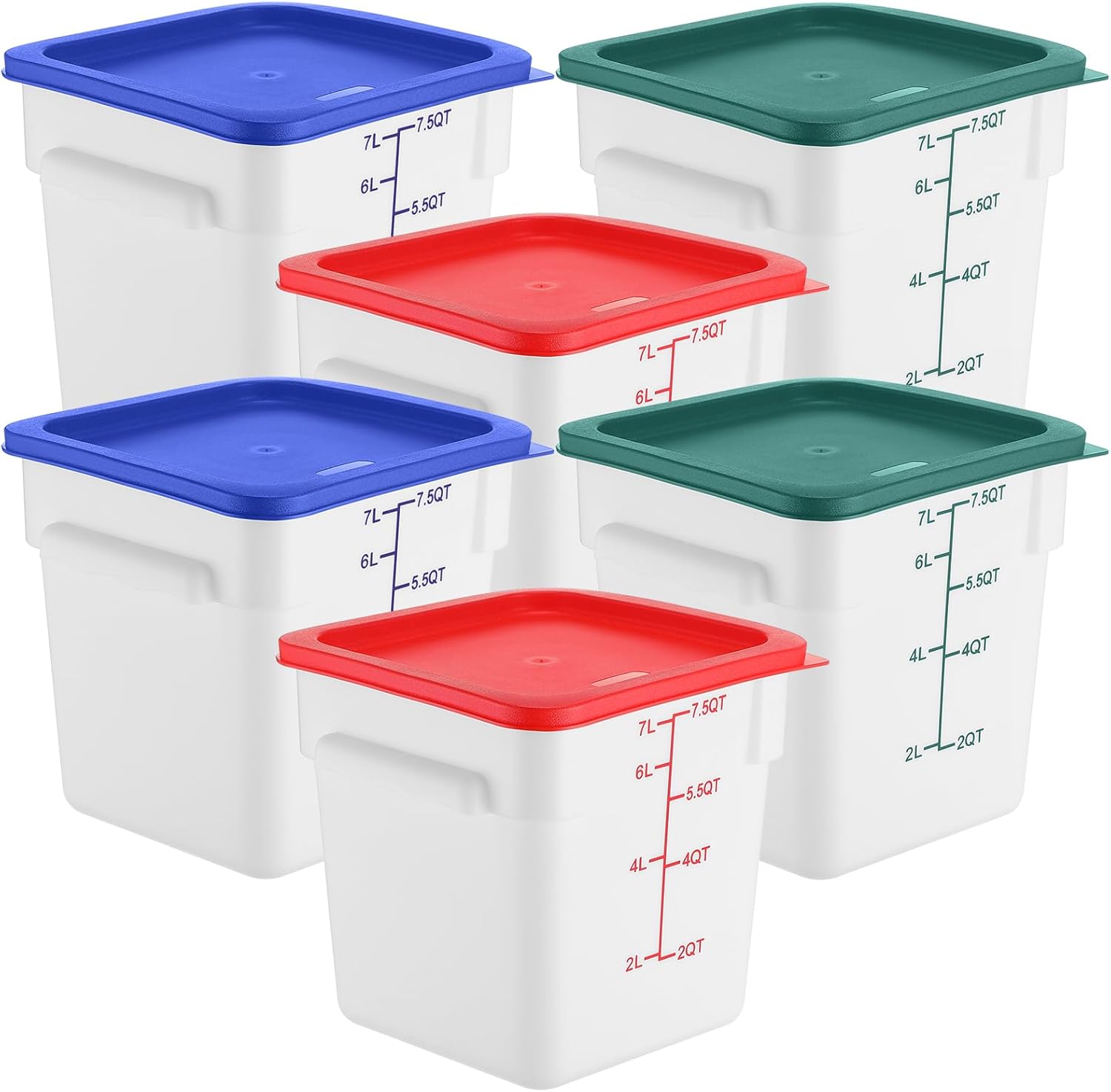 Wenqik 6 Pieces 7.5 Quart Commercial Food Storage