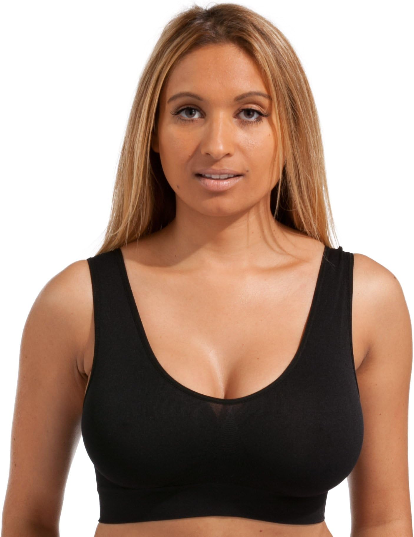 Marielle 1-4 Pack Bra - Double Layer The Ultimate Seamless Comfort Bra Sizes S-5XL! Womens Sports Bras Sleep Bras Bralette Crop Top