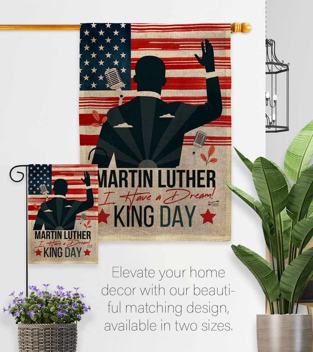 Martin Luther King Lawn Decor Burlap Support Our Troops Banner Pack Wall Art Flag Room Decorations Indoor Outdoor Tapestry Signs African American Heritage Kwanzaa Black History Month Gifts Made In USA