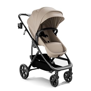 Mompush Wiz Pro Baby Stroller with Bassinet Mode, Snack Tray Included | Reversible Seat Newborn to 50 lbs Large Canopy All-Terrain Wheels Large Storage Basket One-Hand Compact Fold