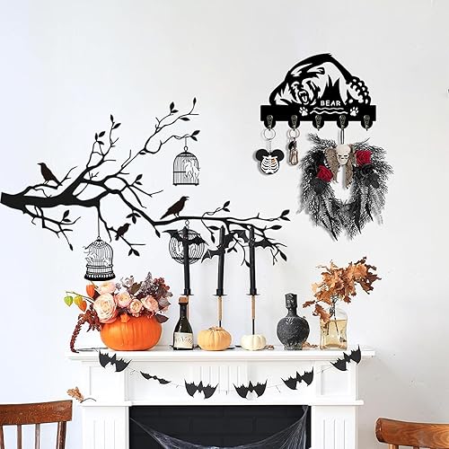 Miniatura 8 de Soporte para llaves de oso para pared, ganchos de pared de oso, decoración artística de pared de oso de animal, montado en la pared de madera,