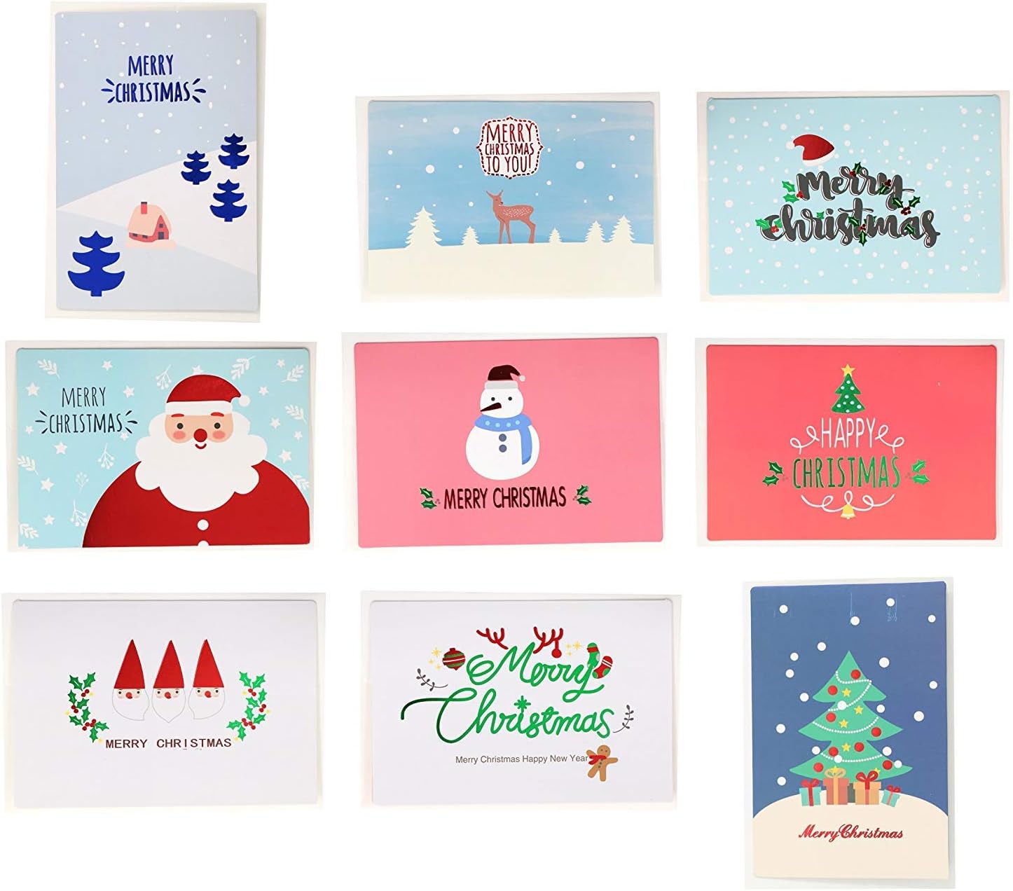 Amazon A Focus クリスマスカード 9枚セット 15x10cm 9種類のクリスマス飾り クリスマスメッセージカード 封筒付き 15cmx10cm 9枚 グリーティングカード 文房具 オフィス用品