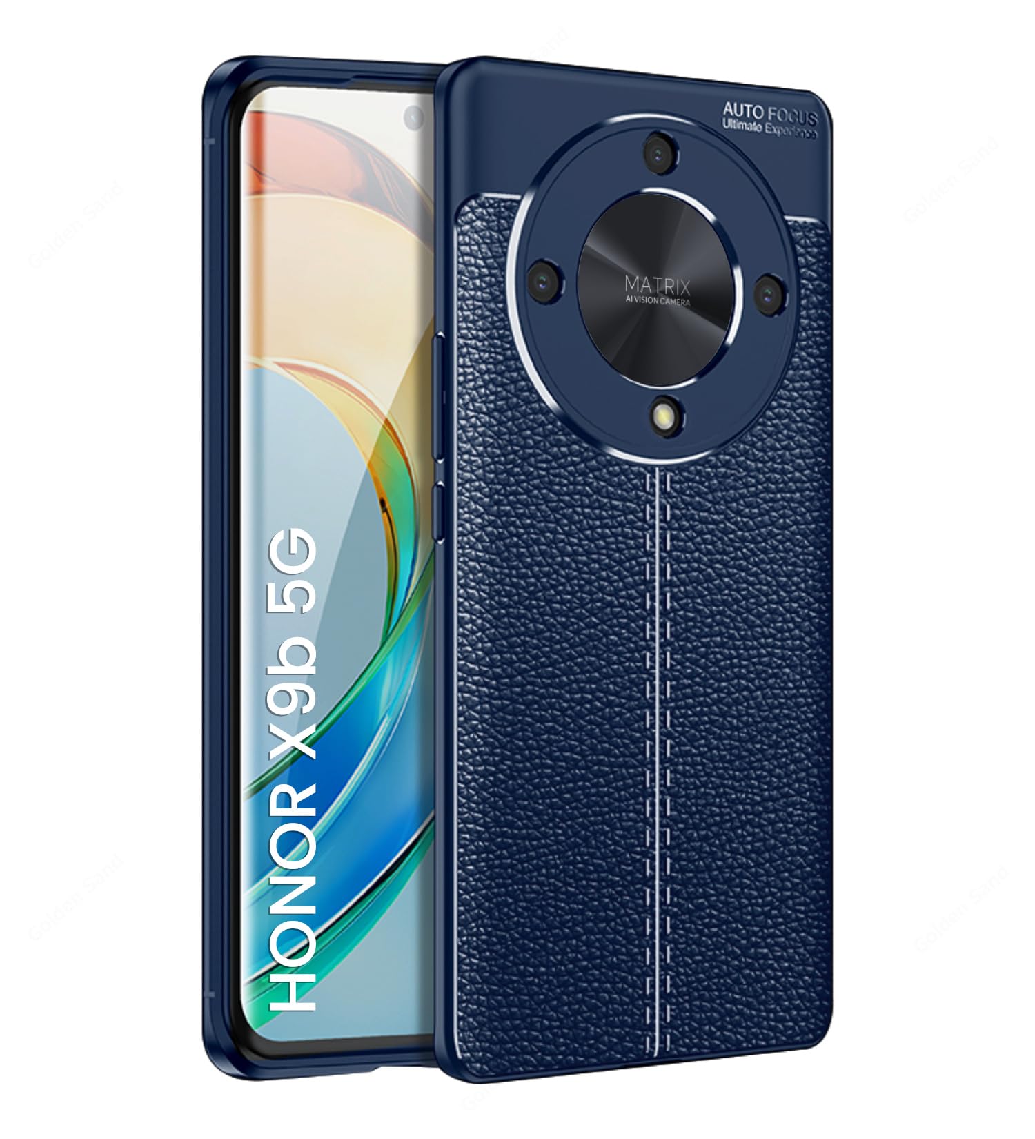 Golden Sand Cover Leather Texture Series Shockproof Armor TPU Back Cover Case for Honor X9b 5G Mobile Phone, Blue (B0CTQVNPHD) Amazon Price History, Amazon Price Tracker