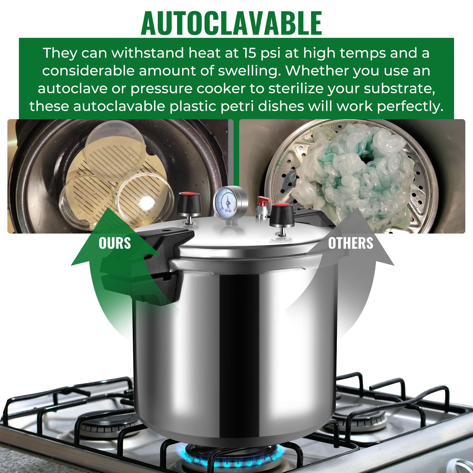 [Autoclavable] 500 Packs Sterile Thick Plastic Petri Dishes with Lid, Vabiooth 90mm Dia x 15mm Deep Clear 3 Vents Petri Dish for Lab Science Experiment, Non-Fragile, Scratch-Resistant