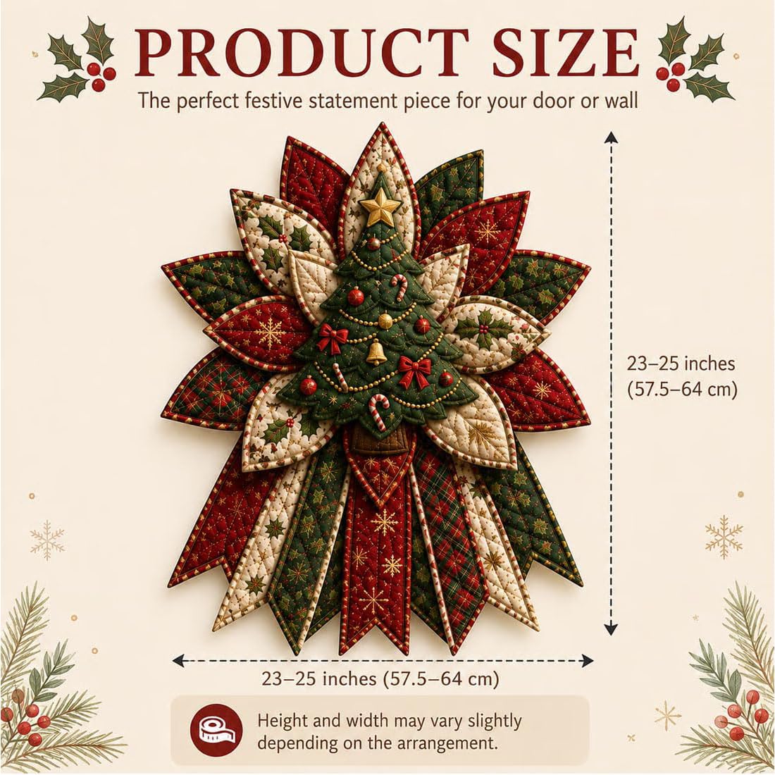 Kit Per Cucire Un Appendiabiti Trapuntato Di Grandi Dimensioni Con Personaggi Natalizi, Ideale Per Principianti, Kit Fai Da Te Per Decorazioni Patchwork Da Appendere, Per Porta D'ingresso (#A)