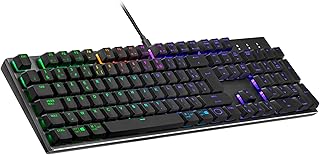 Cooler Master SK652 Clavier Mécanique AZERTY FR, Taille Standard, Touches Flottantes Low Profile, Red Switches, Rétroéclairage RGB par Touche, Filaire (USB Type-A), Compatible PC & MacOS - Gris Métal
