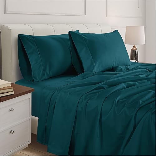 Miniatura 93 de Bluemoon Homes Sábanas de algodón egipcio tamaño Queen con bolsillo profundo, 100% algodón egipcio de 800 hilos, 4 piezas, sábanas de algodón