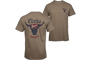 Coors Banquet Rodeo Long Horns Logo Distressed Front and Back T-Shirt