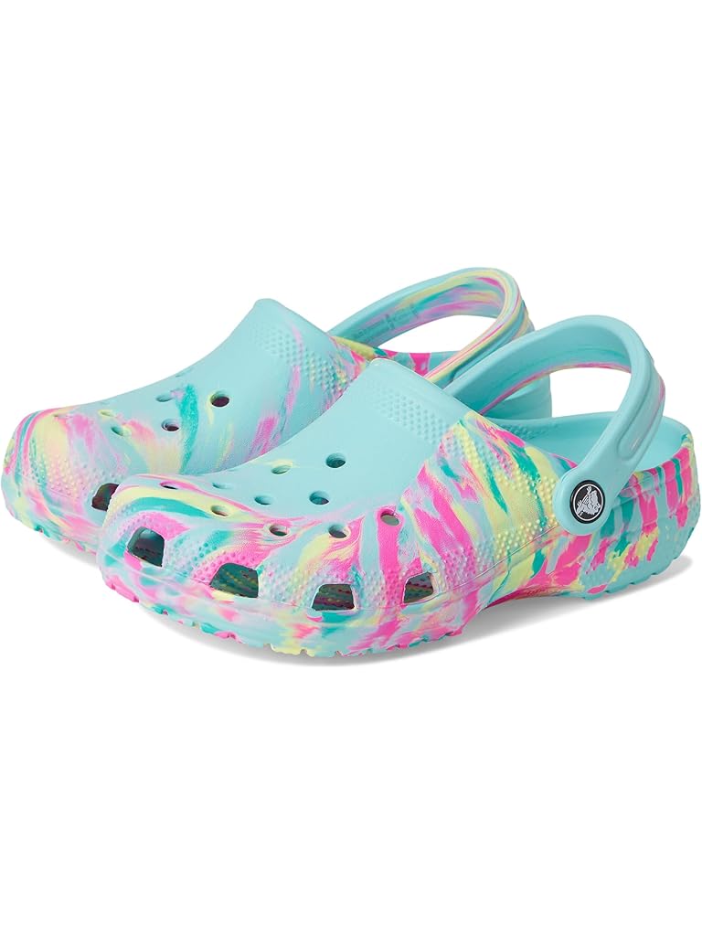 Yellow Crocs Classic Marbled Tie-Dye Clog (Little Kid/Big Kid)