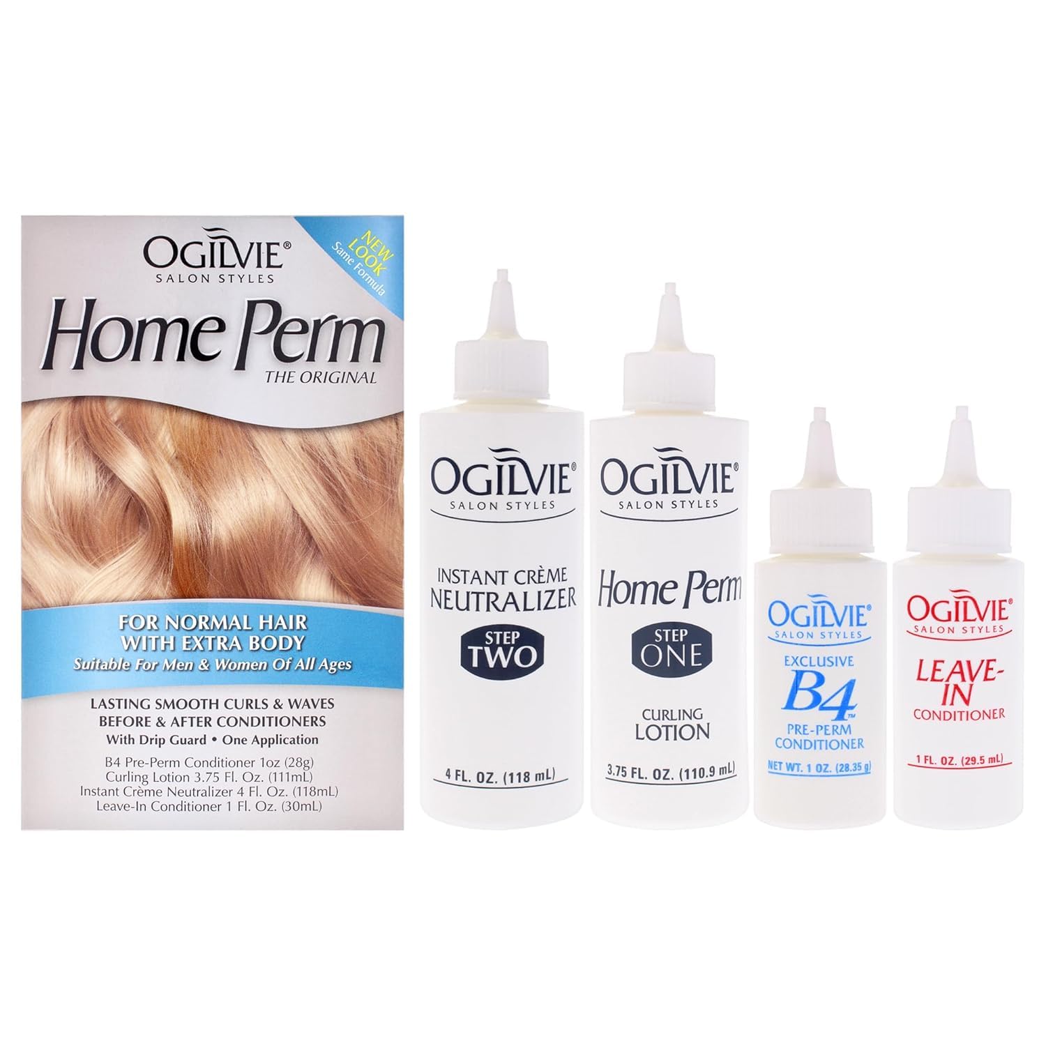 Ogilvie The Original Home Perm Dauerwelle Set für normales Haar Langfristige Locken und Wellen