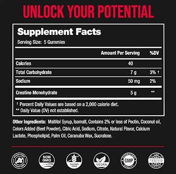 NutraChamps 150 Creatine Gummies for Men & Women - 5g Sugar Free Chewable Creatine Monohydrate Gummies - Supports Protein Synthesis, Muscle Recovery & Workout Performance