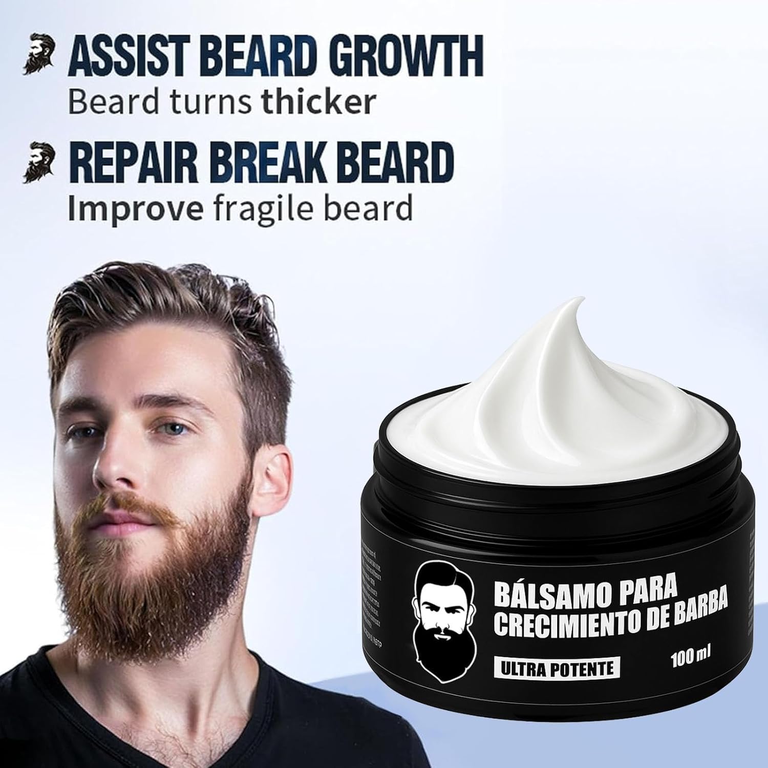 NEW Estimulante Apolo Para Barba，Bálsamo para Crecimiento de Barba，Ultra Potente Beard Stimulating Balm，Crema Para Barba，Beard Growth & Moisturizes & Strengthens ，100ML / 3.5OZ - Image 2