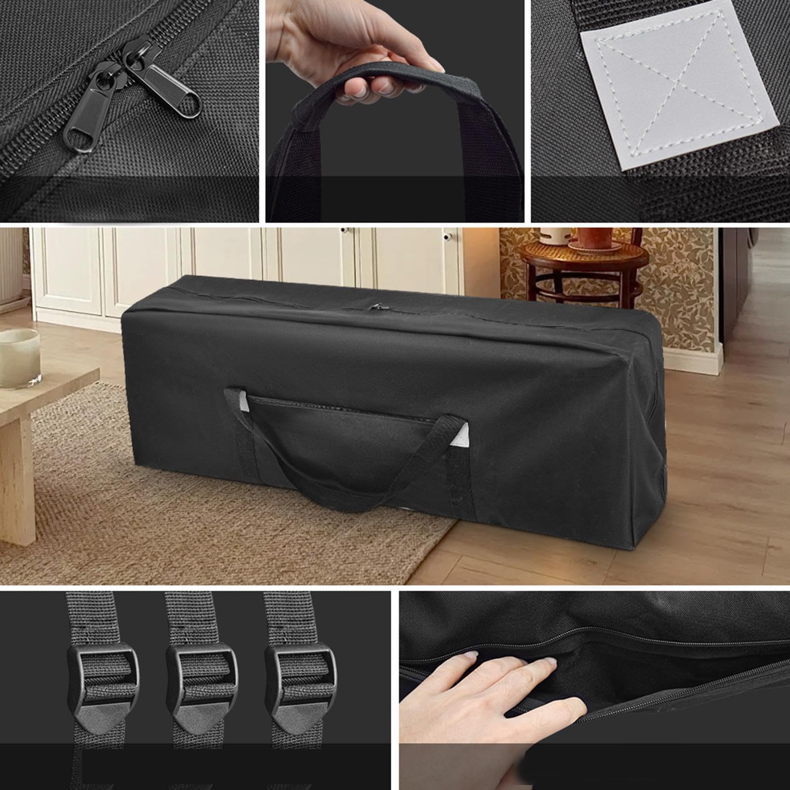 3 Pièces Sac de Scooter Pliable Sac de Rangement Oxford Imperméable avec Sangles de Fixation et Compartiment Latéral pour Porter Protéger Transporter