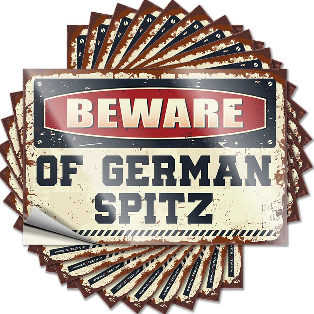 Beware of German Spitz Inspirational Retro Kitchen Decor - Saying Cover Removable Vinyl Decal(6X9CM)