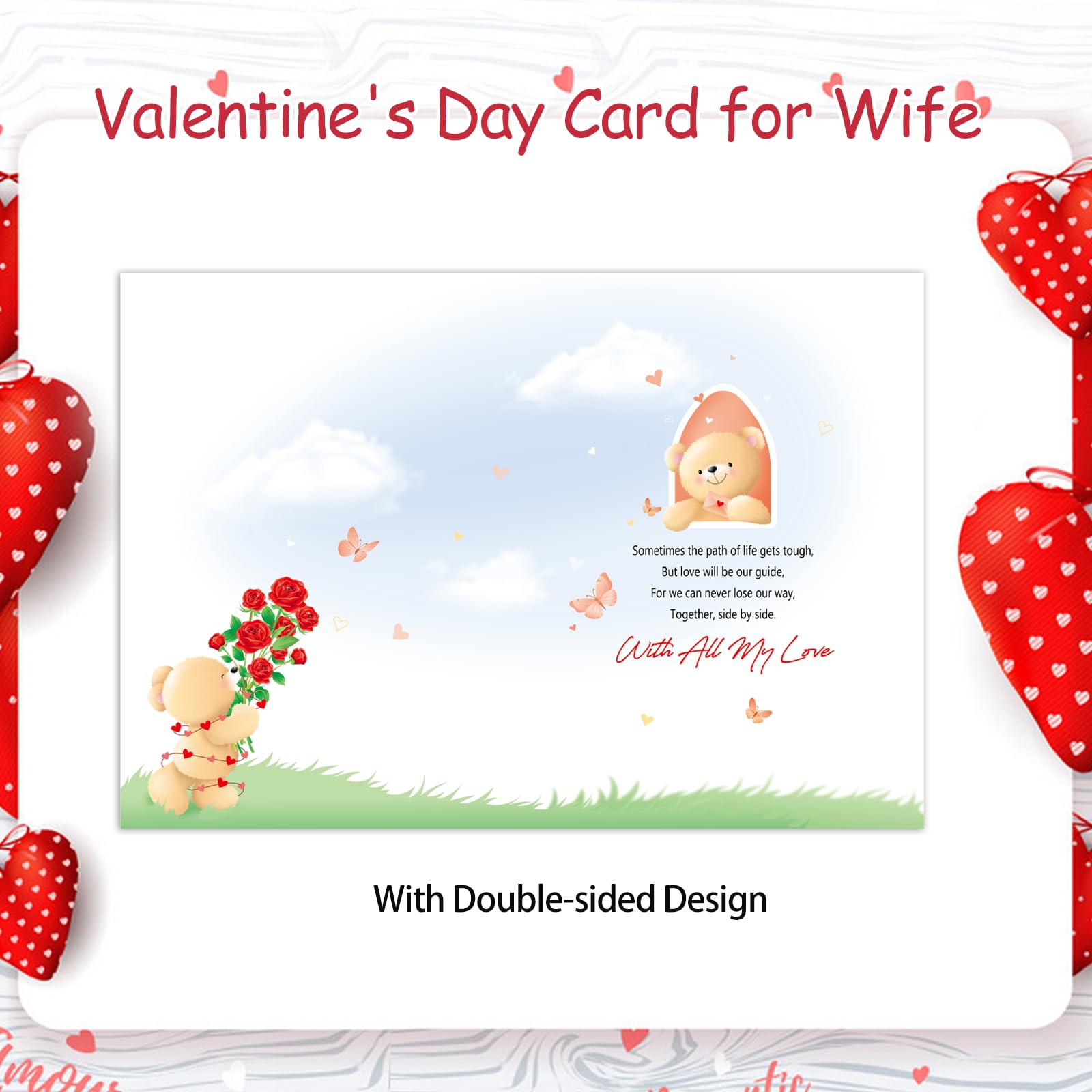 HOWAF Happy Valentine's Day Card for Wife Valentines Card Wife Valentines Day Card - Image 4