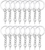 HAUTOCO 100pcs Keychain Rings with Chain and Jump Rings, 1 inch Split Key Ring with Chain Heavy-Duty Keychain Rings Bulk for Craft Making Jewelry Making Keyrings Kit