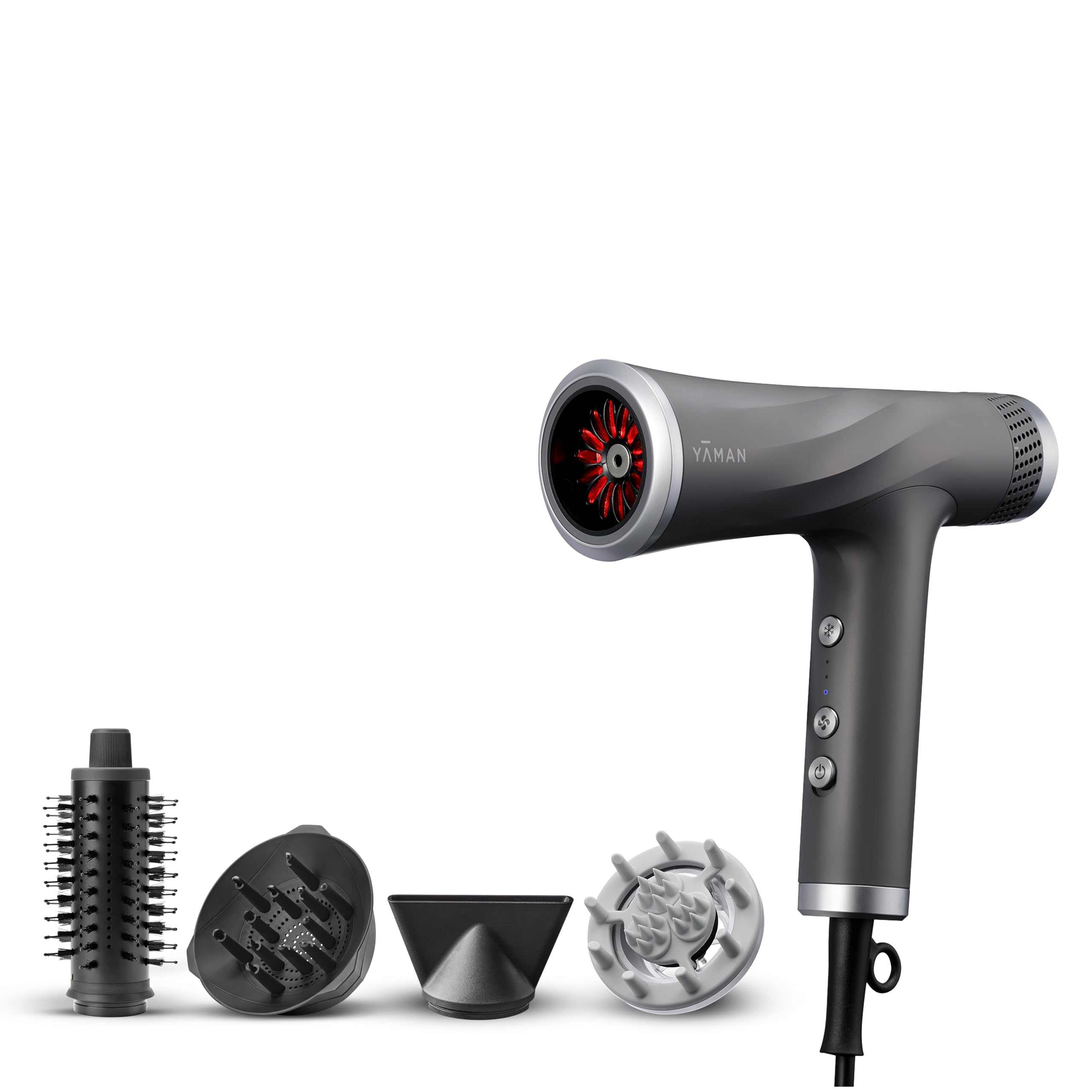 YA-MAN SPA Styler Blow Dry + Scalp Massage Essential Kit| Professional Hair Styling (Slate Grey)