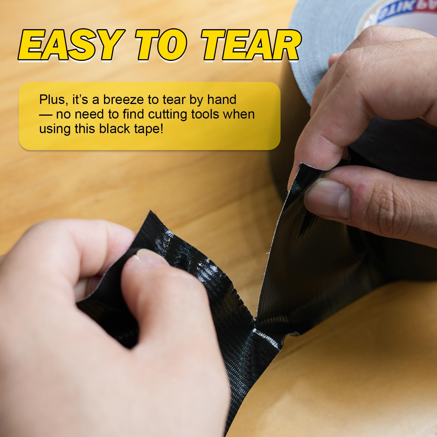 12 Inch Wide Duct Tape Heavy Duty, Industrial Grade Black Duct Tape 12 inches x 30 Yards (90 ft), 9 Mil Strong, Flexible, No Residue, Waterproof, UV Resistant for Crafts & Home Improvement