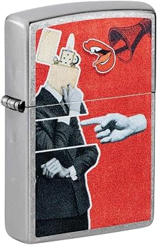 Zippo Lighter- Personalized Custom Message Engraved on Collage Design Street Chrome Pocket Lighter 46581