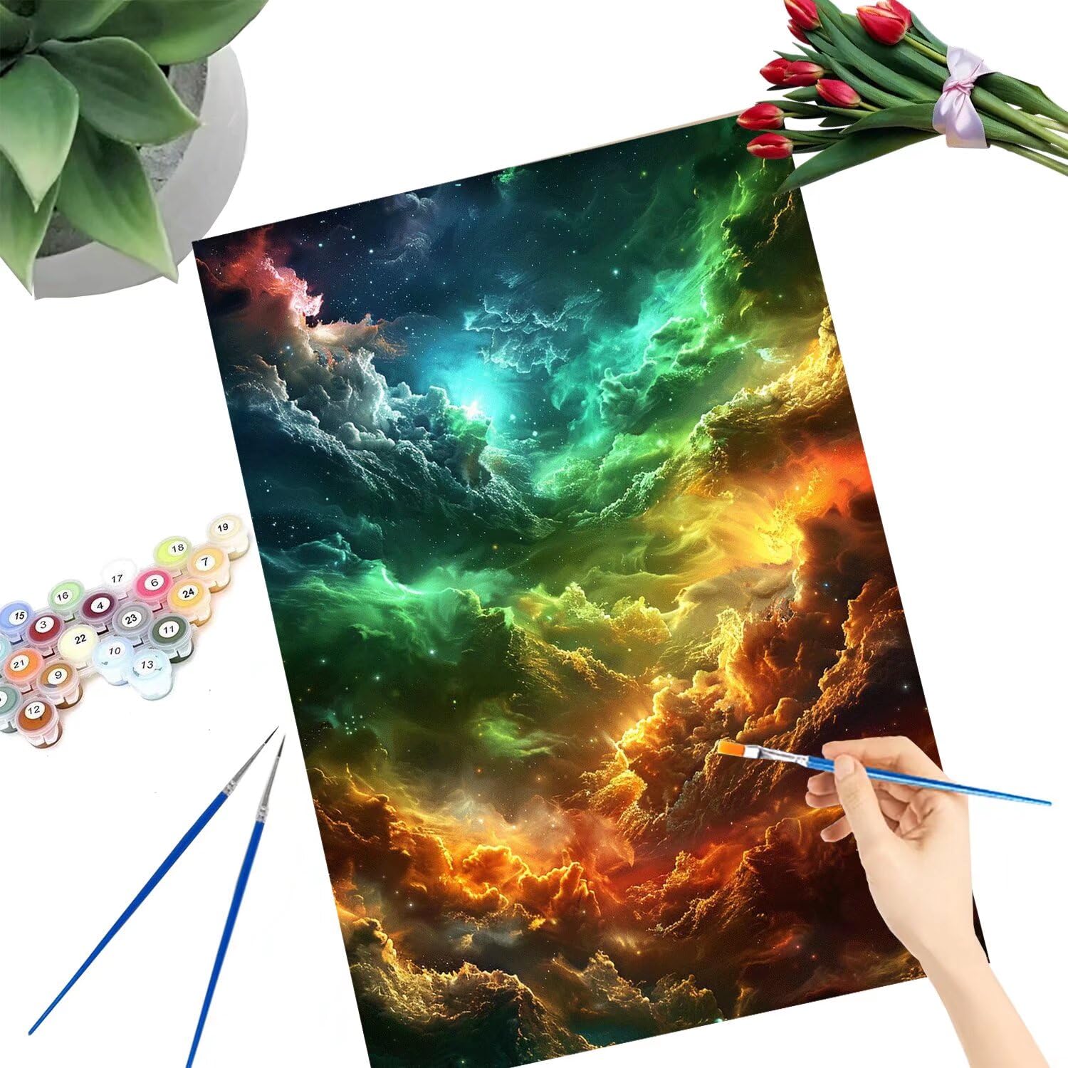Pintar por Numeros Adultos pintar por numeros niños manualidades niños 10 años, DIY Pintar por Números de Pincel y Pintura acrílica Decoraciones para el Hogar Manualidades, sin Marco 60x80cm C-140