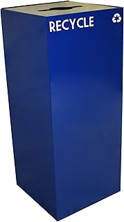 Ergode Recycling Containers | Model 36GC04-BL-VV | Compact & Customizable | Durable Steel Bins | 4 Sizes, 4 Colors, 4 Lid Choices