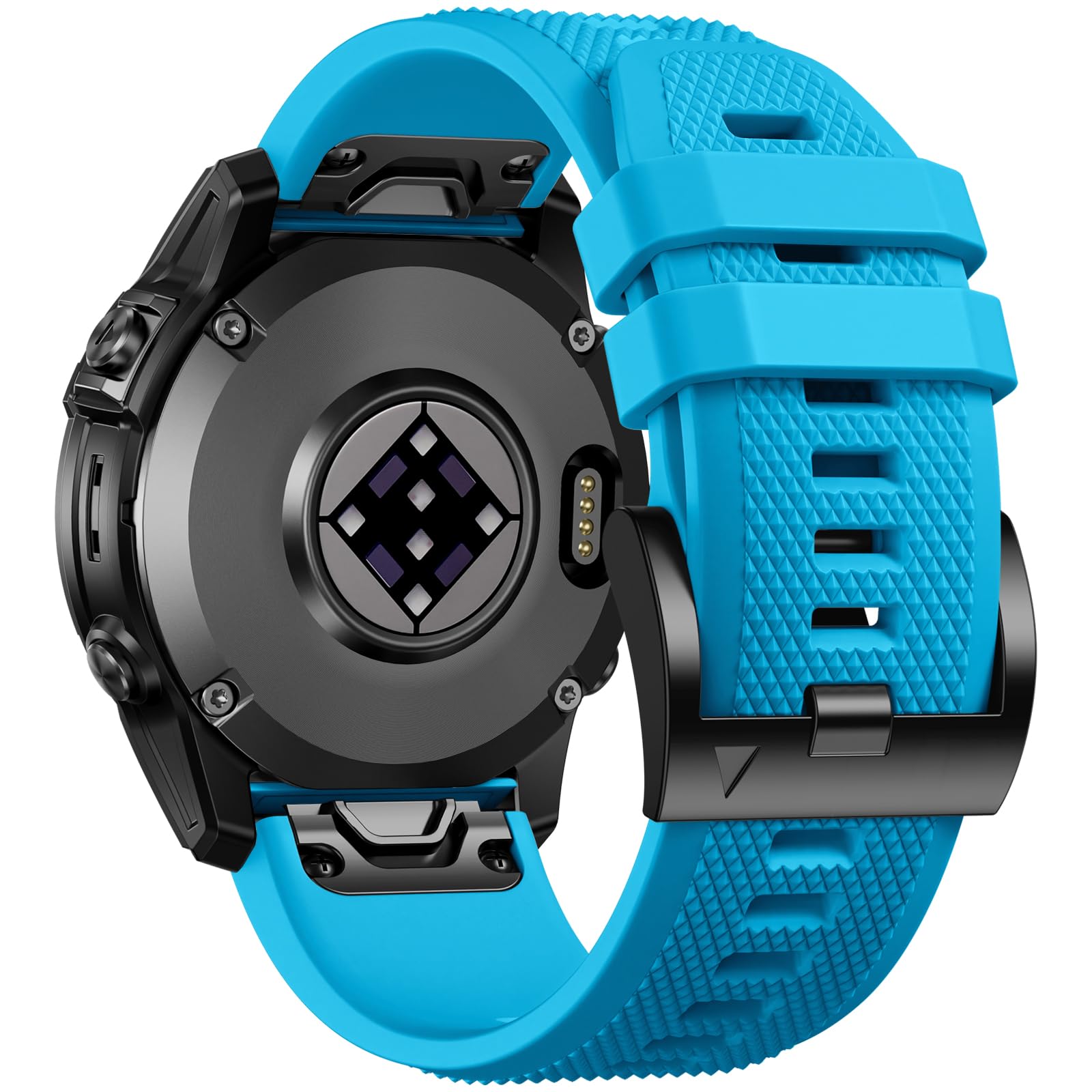 Laffav Compatible with Garmin Fenix 7 Strap/Fenix 7 Pro/Fenix 8 47mm/Fenix 6/Fenix 6 Pro Straps, 22mm QuickFit Silicone Sport Band for Garmin Epix Gen 2/Instinct 2/Forerunner 965/945, Blue