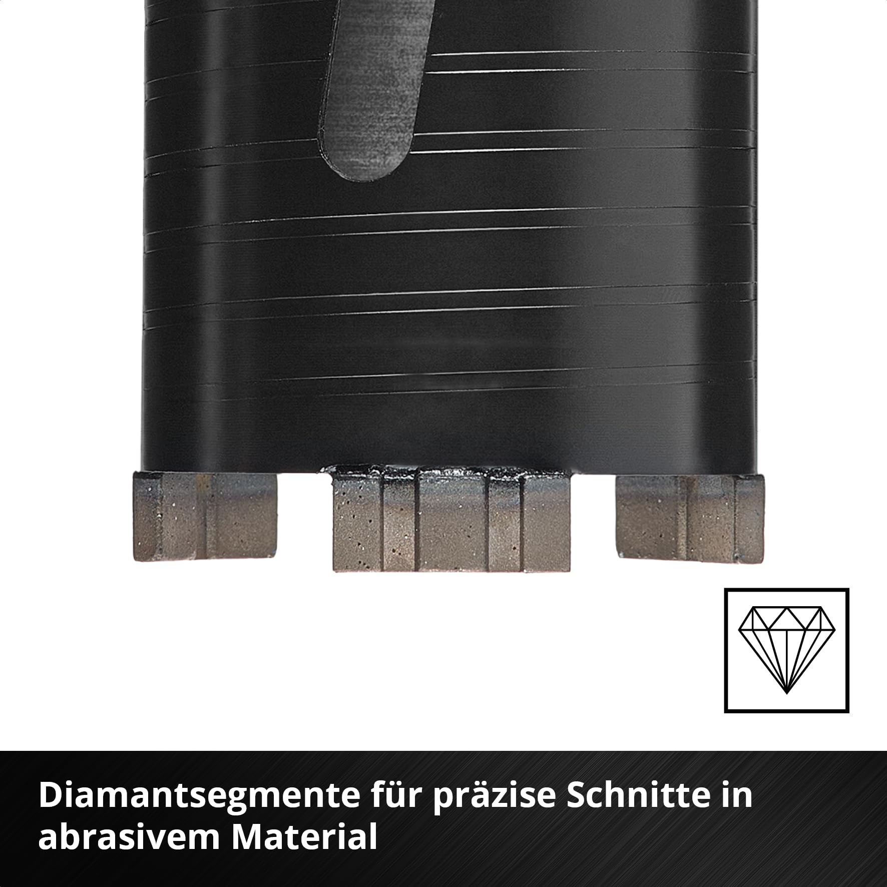 Original Einhell Diamant-Hohlbohrkrone Ø 68 mm (Diamantsegmente, effiziente Staubabfuhr, Adapter, exakte Bohrführung, SDS-Plus Schaft)