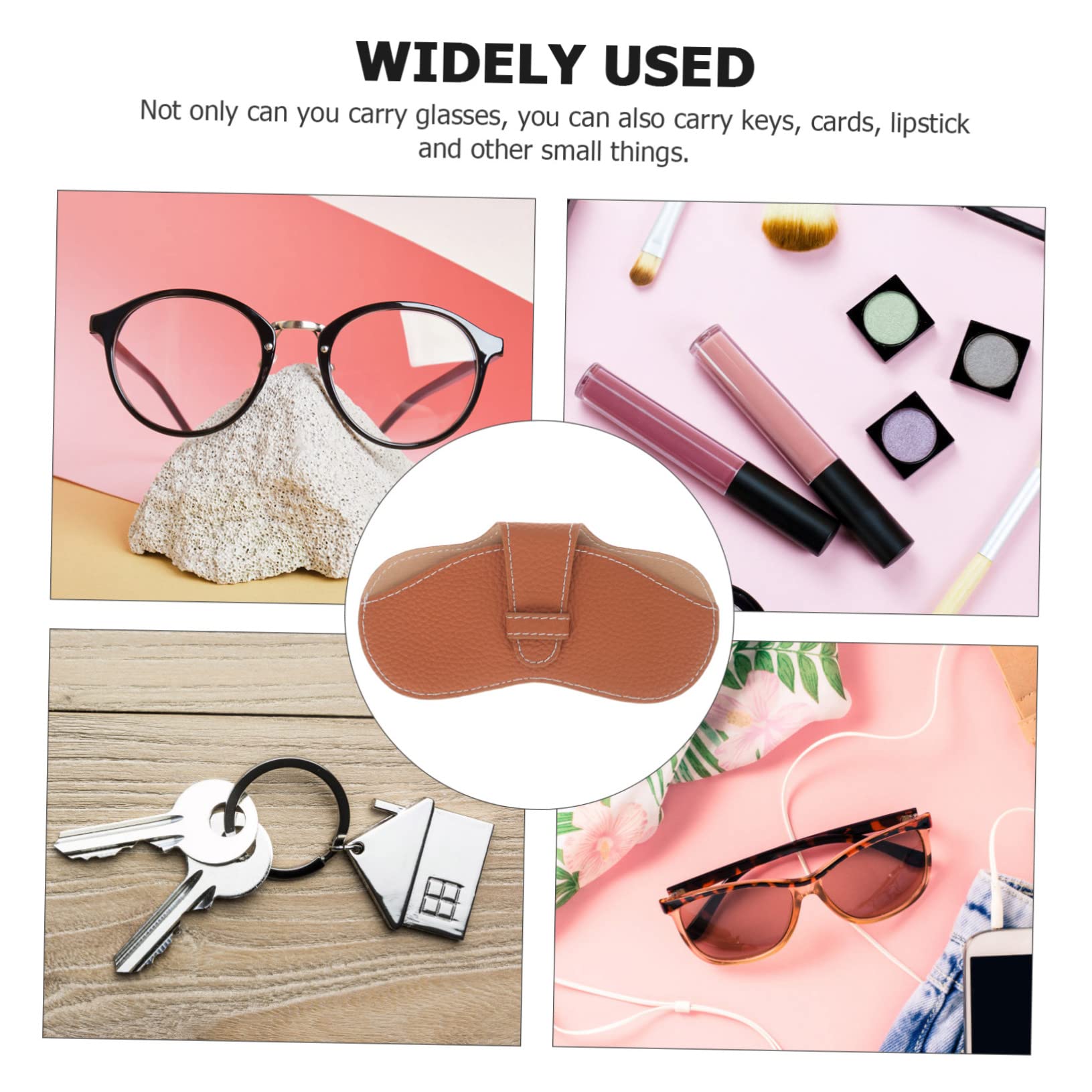 Ipetboom borsa per occhiali Astuccio custodia per occhiali sottile viaggio anti sunglasses borsetta custodia per occhiali portatile manicotto protettivo per occhiali pelle Brown