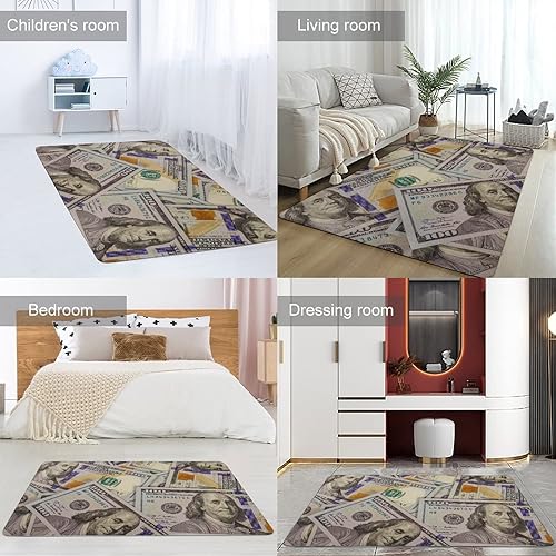 Vista 86 de Alfombra de billetes de cien dólares para niños, niñas, adolescentes, alfombra plegable antideslizante para decoración de habitación, dormitorio