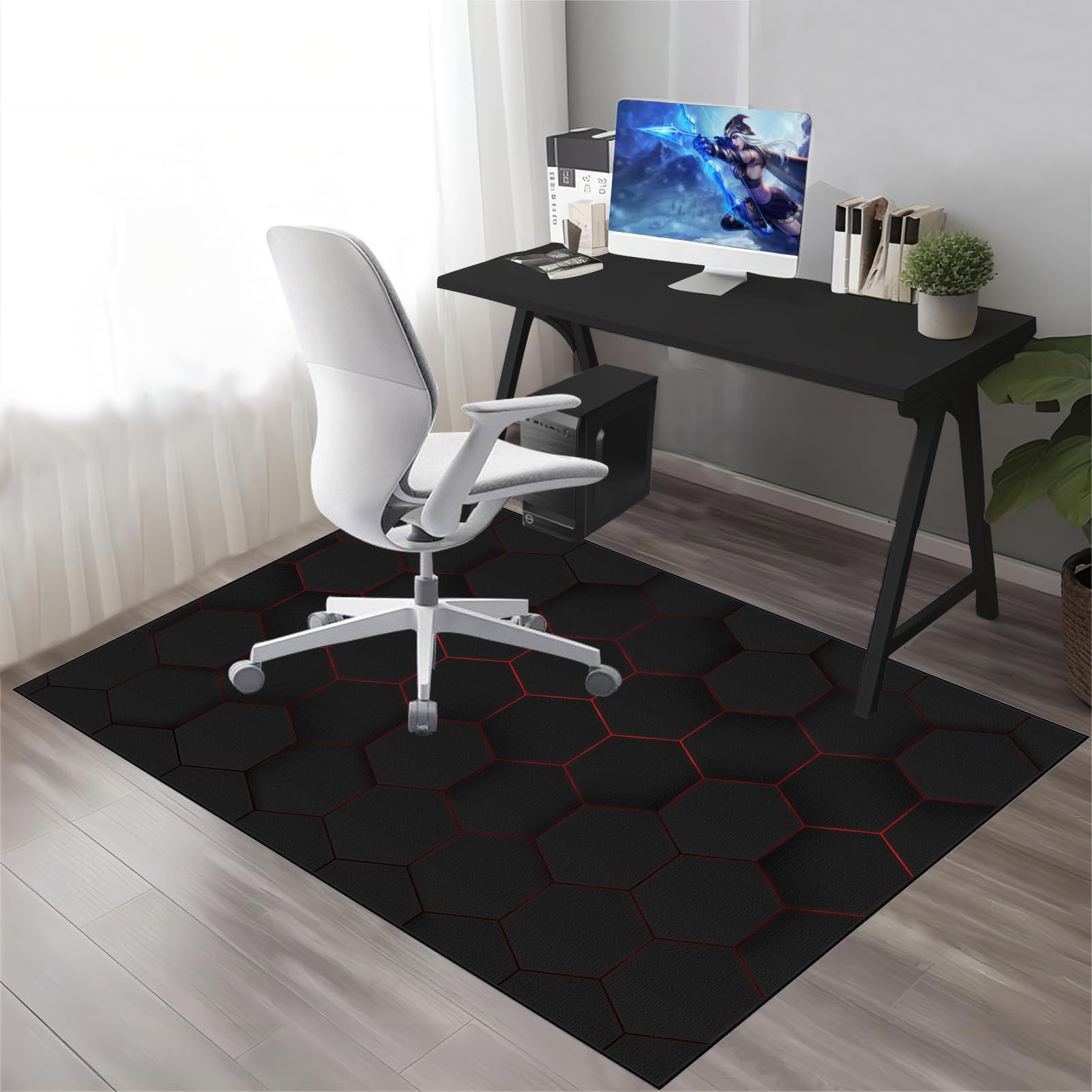 Tapis Gaming sol pour Sols Durs Tapis Protege Sol Chaise de Bureau, 160 x 200 cm Tapis Chaise de Bureau Protège sol Sous Chaise Anti Bruit Tapis De Protection De Sol pour La Maison Et Le Bureau