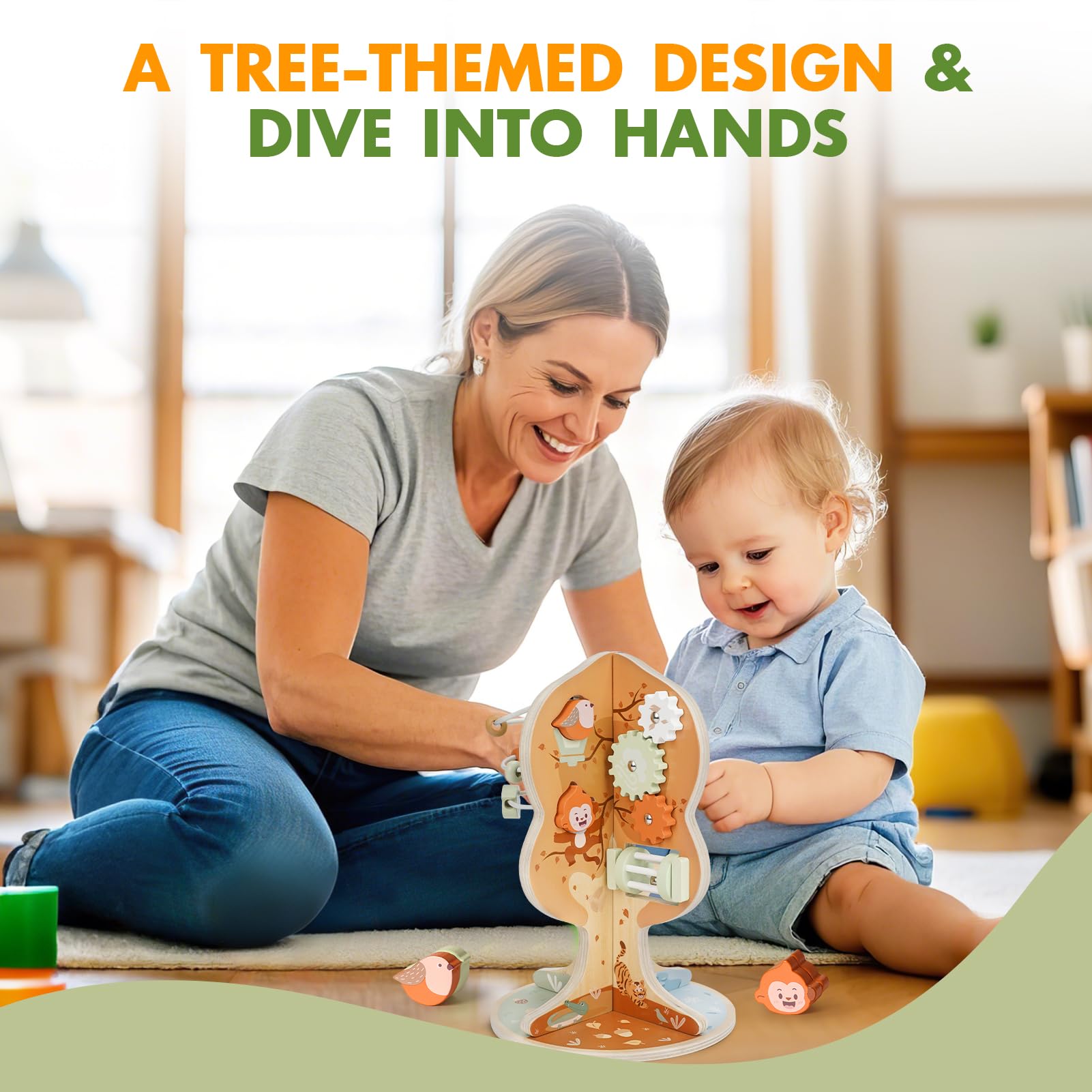 Juguetes Montessori para niños de 1 año, cubo de actividades de madera 8 en 1, centro de actividades Montessori para bebés de 1 año o más, juguete educativo para niños pequeños, regalo ideal 5