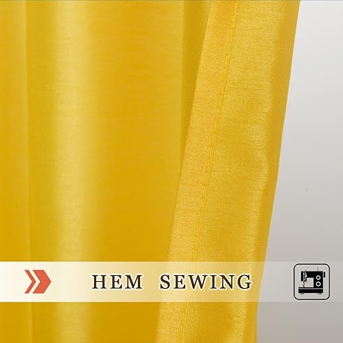 Miniatura 10 de Juego de cortinas de cocina de seda sintética de 36 pulgadas de largo, cortinas de café, cenefas con bolsillo para barra para sala de estar,