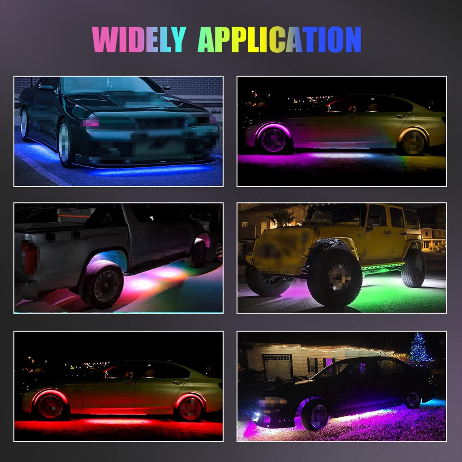 LED Rock Lights Kit, 8 pods Underglow Multicolor Neon Light Pod for Trucks Off Road ATV UTV SUV, DC 12V
