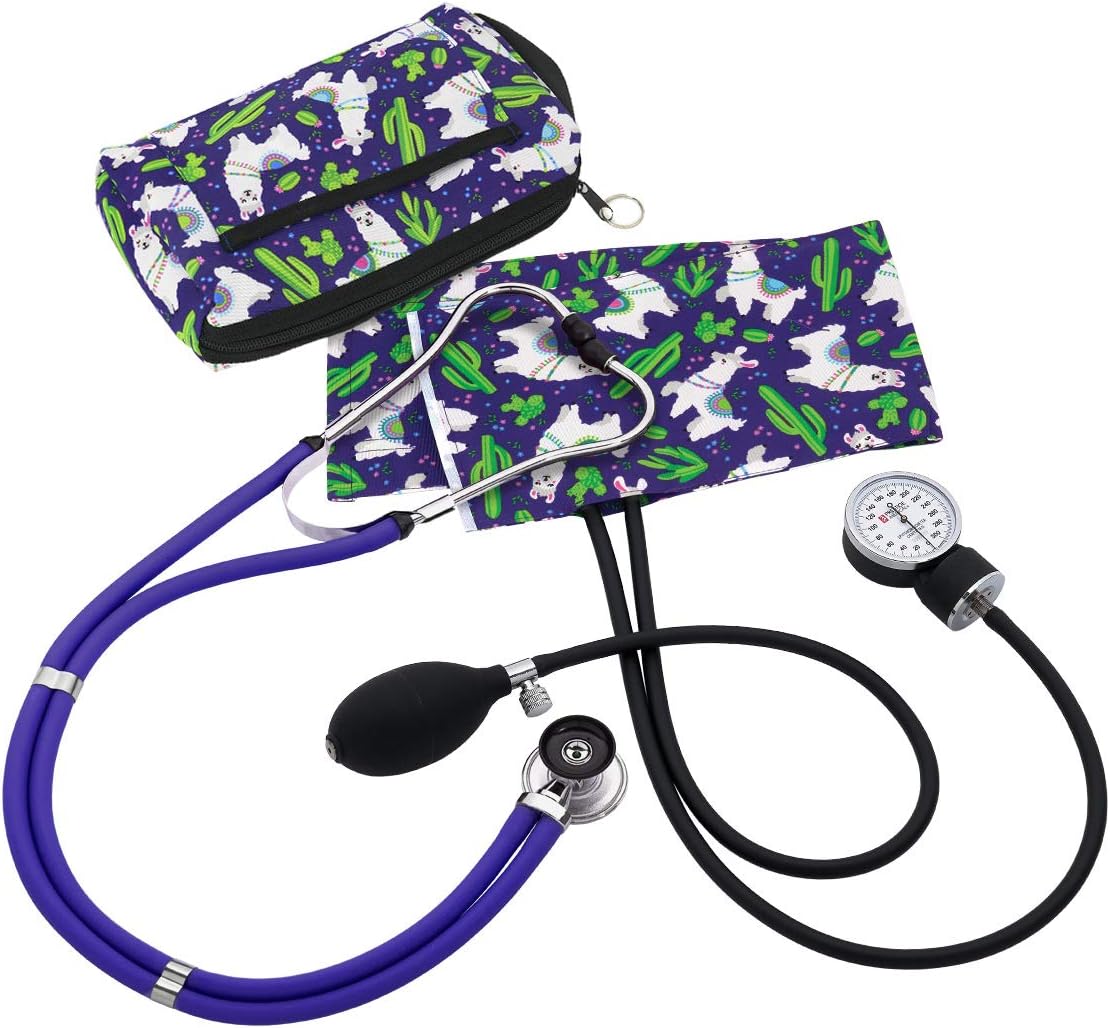 Prestige Medical Aneroid Sphygmomanometer/Sprague-Rappaport Kit, Llamas Purple
