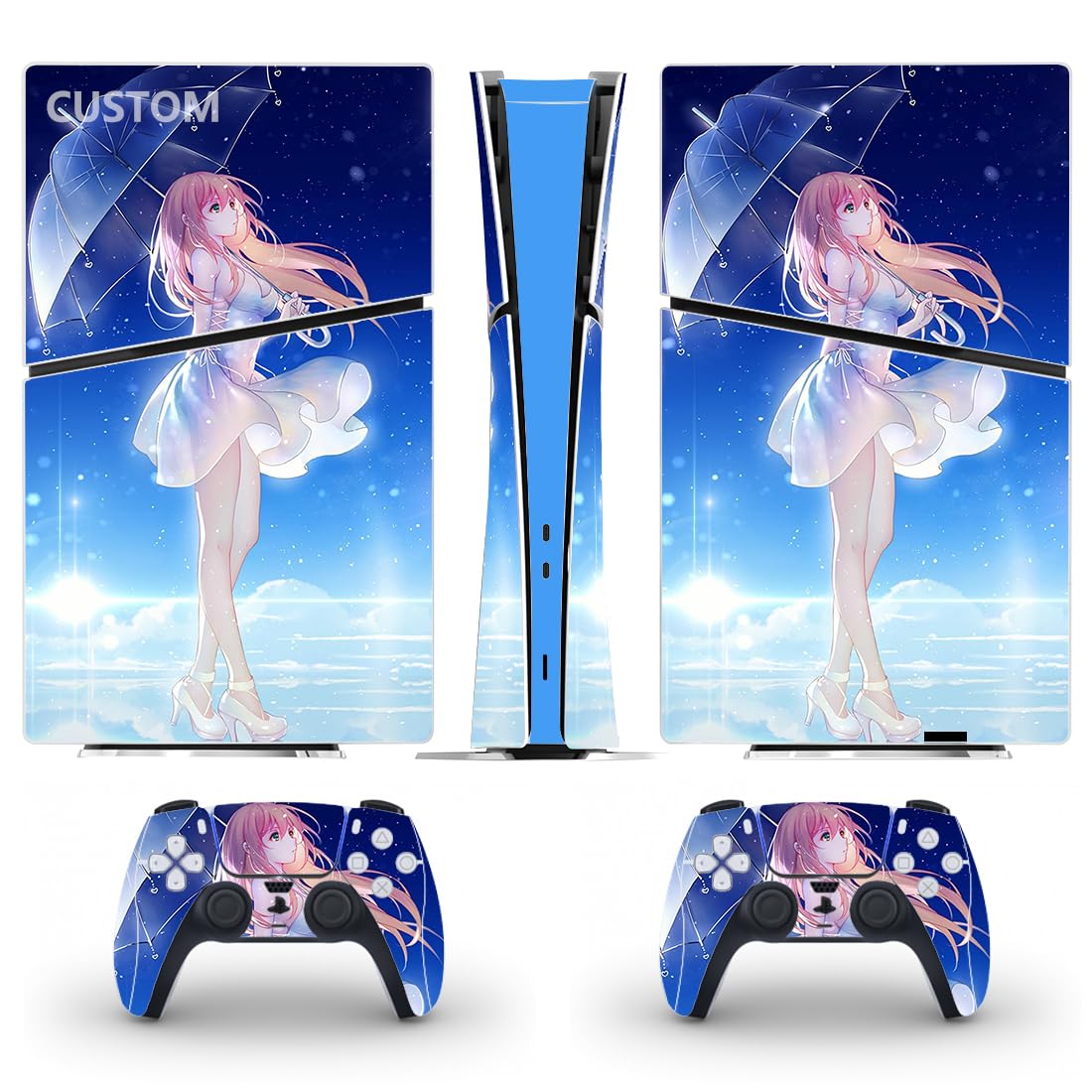 Calcomanía de vinilo personalizada para consola y controlador de PS5 Slim edición digital personalizada PS5 Slim Cover Skin