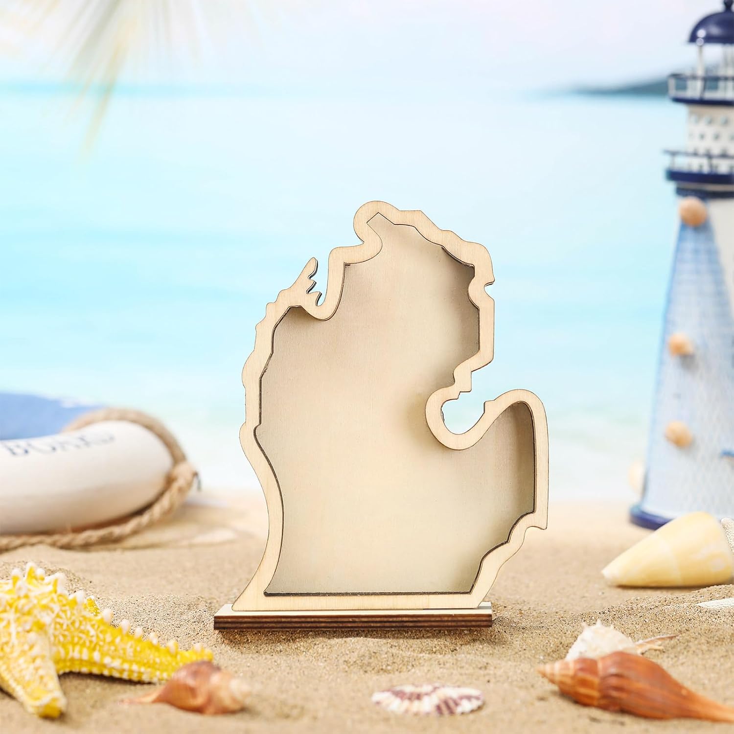Croblissful Michigan Shaped Wooden Shadow Box with Acrylic Window image 3