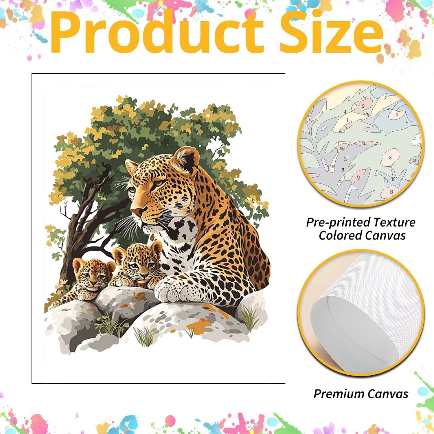 WEISHIWE Dipingere con i Numeri Adulti Leopardo animale, 80x100cm s-167 | Paint by Numbers Kit con Pennelli e Acrilico Pigmento, Fai da te Olio La Pittura di Numeri Kit, Decora la Casa, senza Cornice