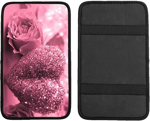 Love Center - Funda para consola central para automóvil, universal, para mujer, niña, almohadilla para reposabrazos de automóvil, SUV, accesorios