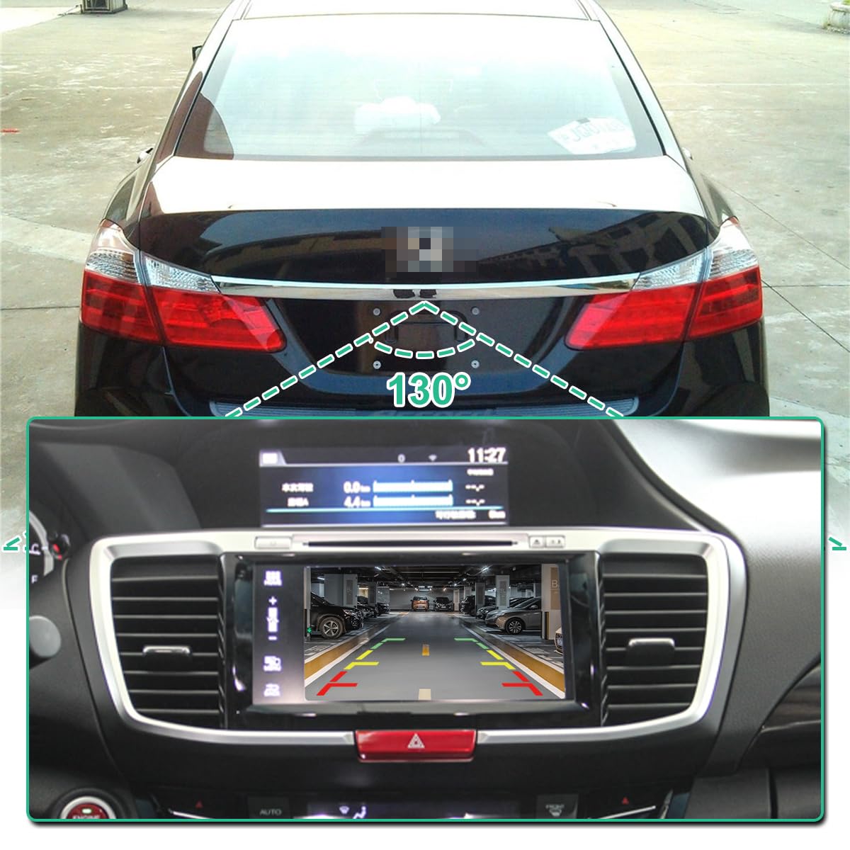 Telecamera Posteriore Per Retromarcia Multiangolo Per Honda Accord Sedan EX-L 2014-2015-2016-2017, Sostitutivo OEM 39530-T2A-A21