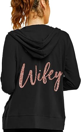 RhinestoneSash Bride Coverup - Lightweight Cotton Zip Up Hoodie Jacket - Bridal Outfit Gift