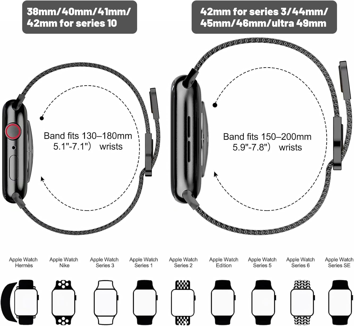 Geoumy Metal Magnetic Bands Compatible for Apple Watch Band Series 10 42mm with Case, Stainless Steel Milanese Mesh Loop Replacement Strap Compatible with iWatch Series 11-1 SE Women Men,Colorful - Image 5