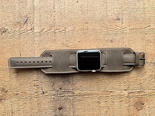 Miniatura 4 de Cuff Watch Band Compatible with Apple 40mm for men & women, Handmade Genuine Leather, Compatible with iWatch Series 7 6 5 4 3 2 1 SE, Wrist Bracelet