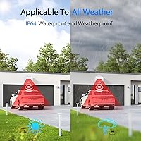 Vista 2 de GREENCYCLE Sensores de movimiento al aire libre con alarma, alarmas de entrada inalámbricas al aire libre resistentes a la intemperie, carillón