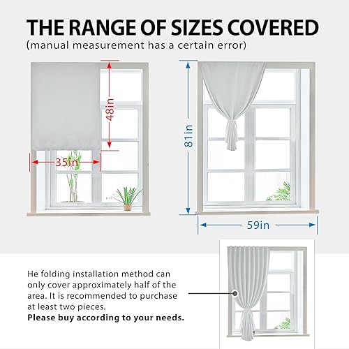 Miniatura 3 de Cinta mágica adhesiva en cortinas portátiles para ventanas, cortinas opacas para dormitorio, cortinas opacas térmicas, sin taladro, oscurecimiento