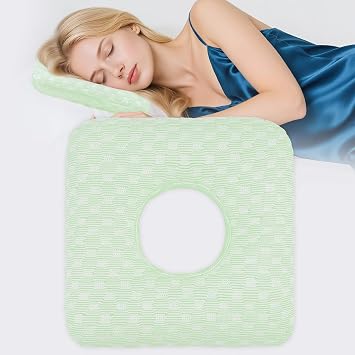 Ear Piercing Pillow for Side Sleepers with Hole for Ear Pain CNH Inflammation, Relief Sleeping Pressure Pain, Cooling and Breath Guard Pillow