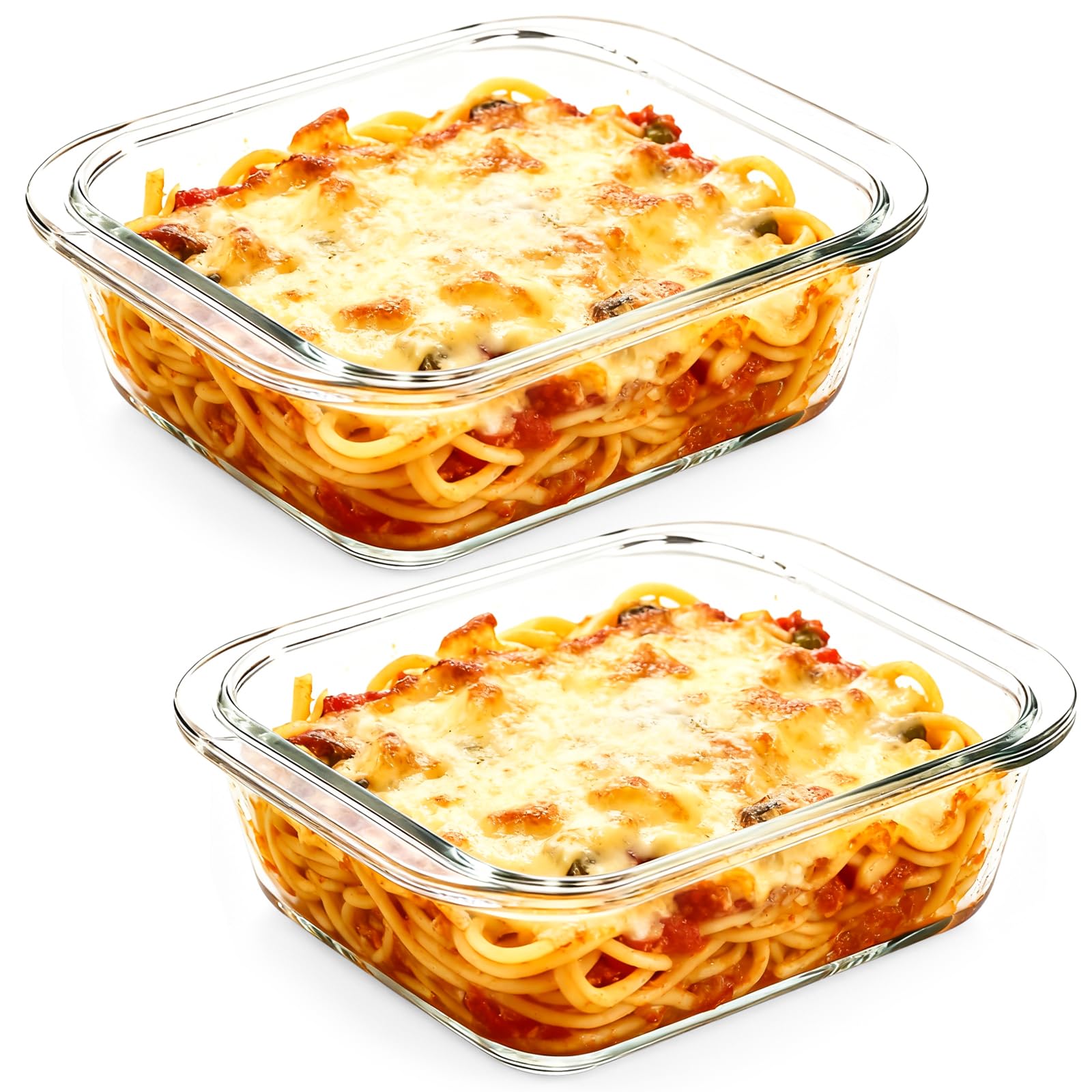 2 fuentes de cristal de borosilicato de 0,9 l, 17 x 19,6 x 4,65 cm, rectangulares de vidrio de borosilicato, aptas para microondas, freidora de aire caliente, horno