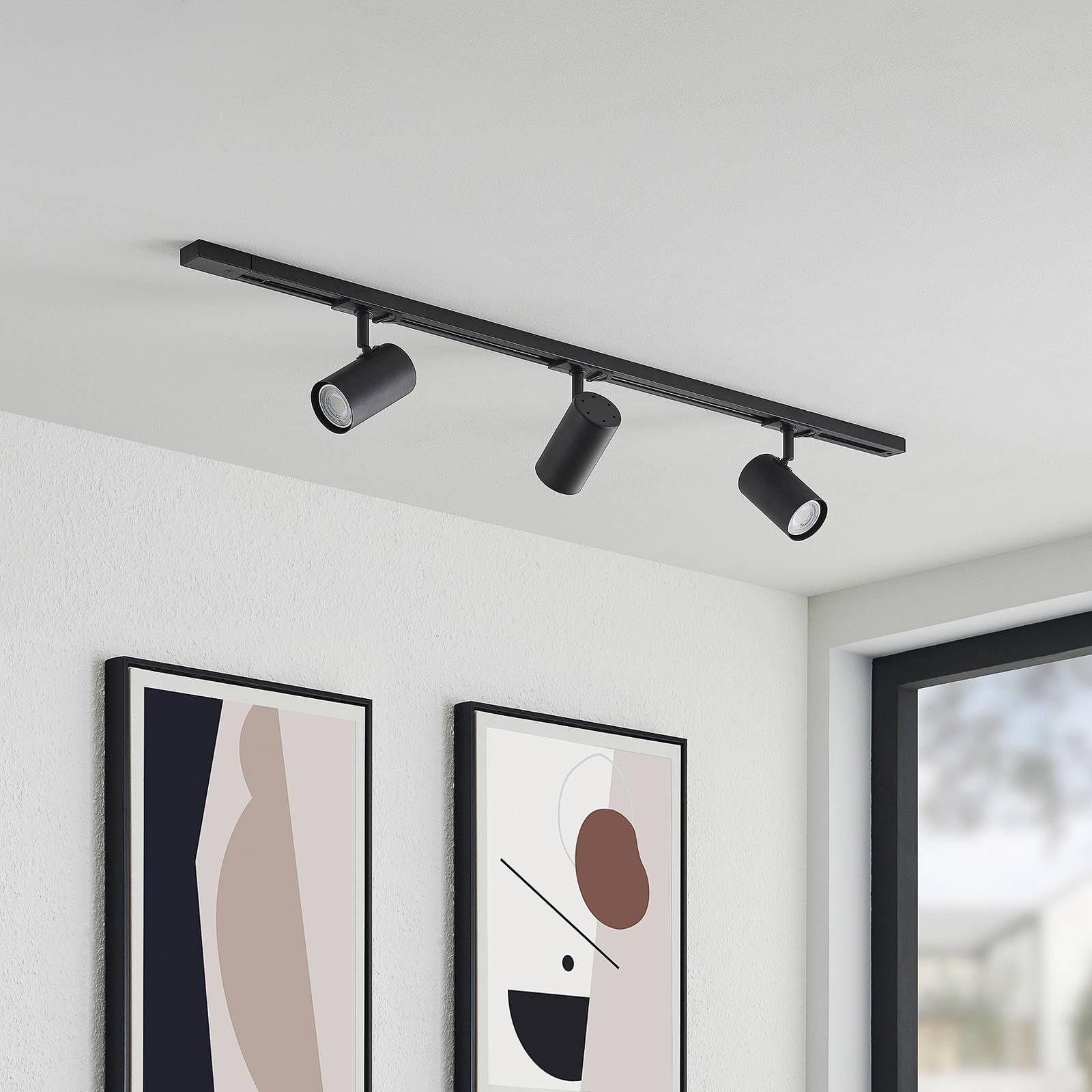 Lindby LED Lumaro Schwarz - Moderne Schienenleuchte Dimmbar