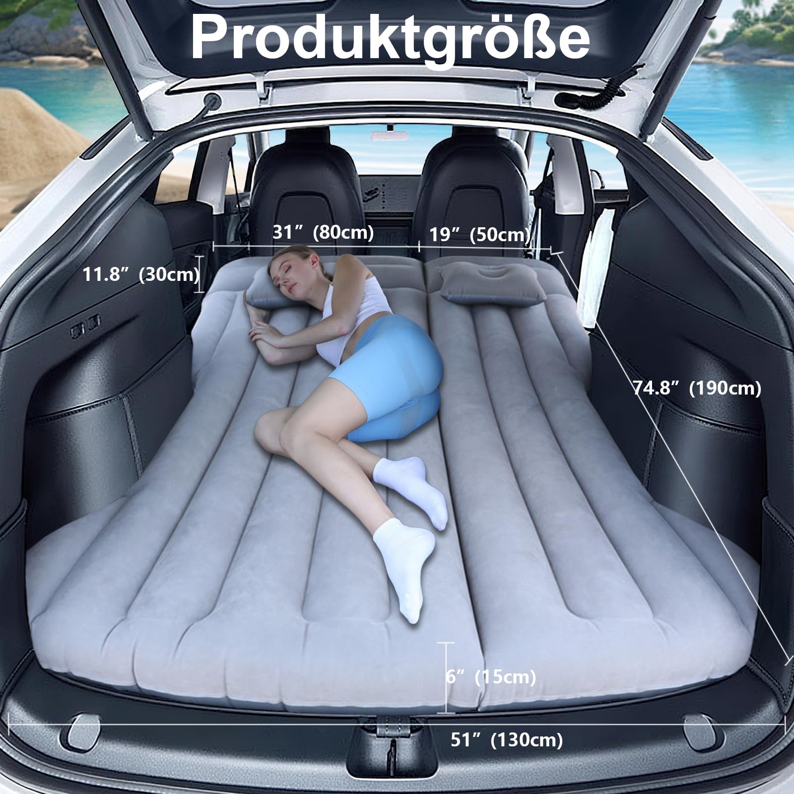 Matelas Gonflable Pour Coffre De SUV - 190x130 Cm - Idéal Camping, Voyages, Sieste En Voiture