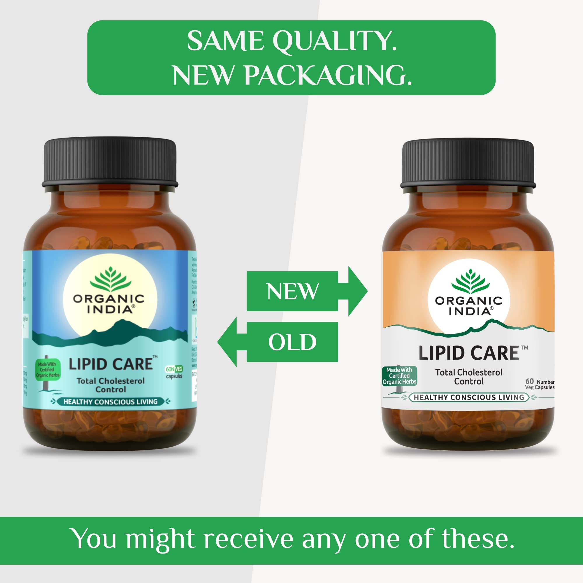 ORGANIC INDIA - A TATA Product - Lipid Care - 60 Veg Capsules (Pack of 2), Helps In Normal Cholesterol Levels & Lipid Levels, Lower Heart Rate & Blood Pressure, Naturally Rich In Antioxidants product image 3
