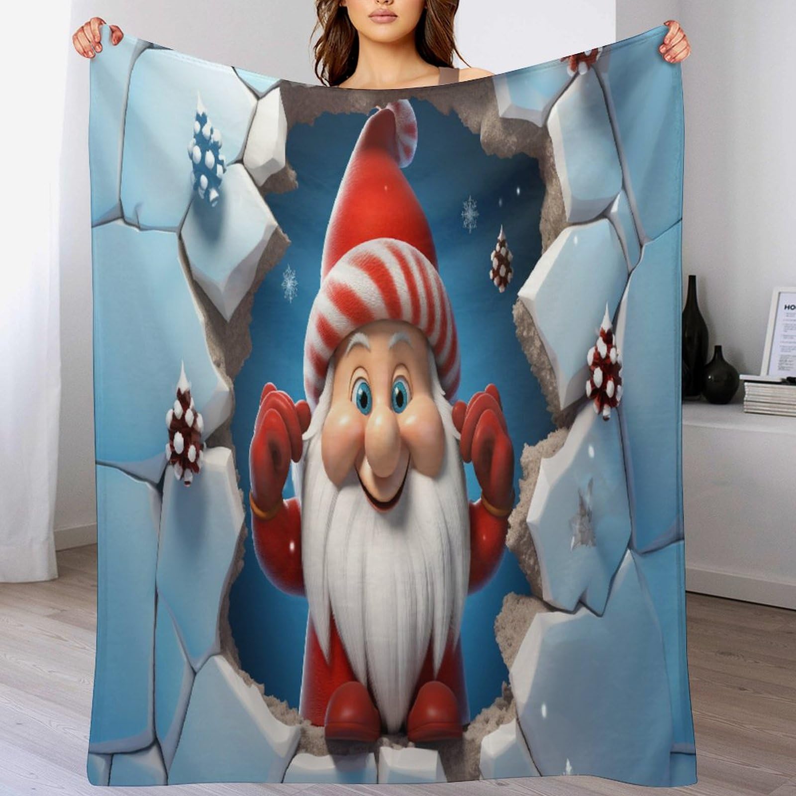 Couverture polaire Père Noël moelleuse pour réchauffer le lit et éliminer le froid